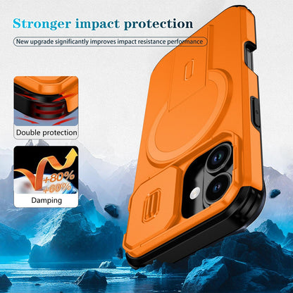 For iPhone 18 Sliding Camshield MagSafe Holder Phone Case - Orange - EDA008742325A