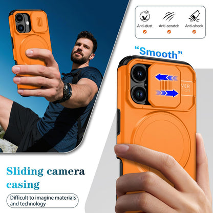 For iPhone 18 Sliding Camshield MagSafe Holder Phone Case - Orange - EDA008742325A