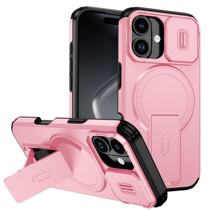For iPhone 18 Sliding Camshield MagSafe Holder Phone Case - Pink - EDA008742325B
