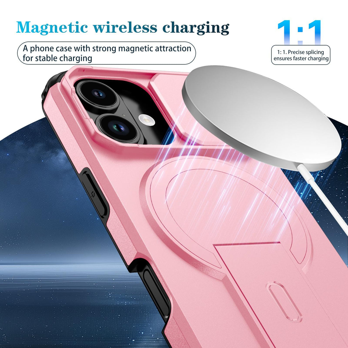 For iPhone 18 Sliding Camshield MagSafe Holder Phone Case - Pink - EDA008742325B