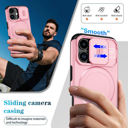 For iPhone 18 Sliding Camshield MagSafe Holder Phone Case - Pink - EDA008742325B