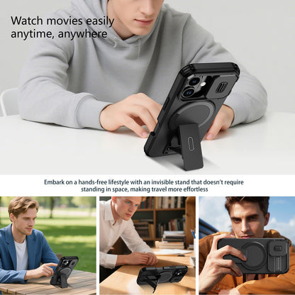 For iPhone 18 Sliding Camshield MagSafe Holder Phone Case - Black - EDA008742325C