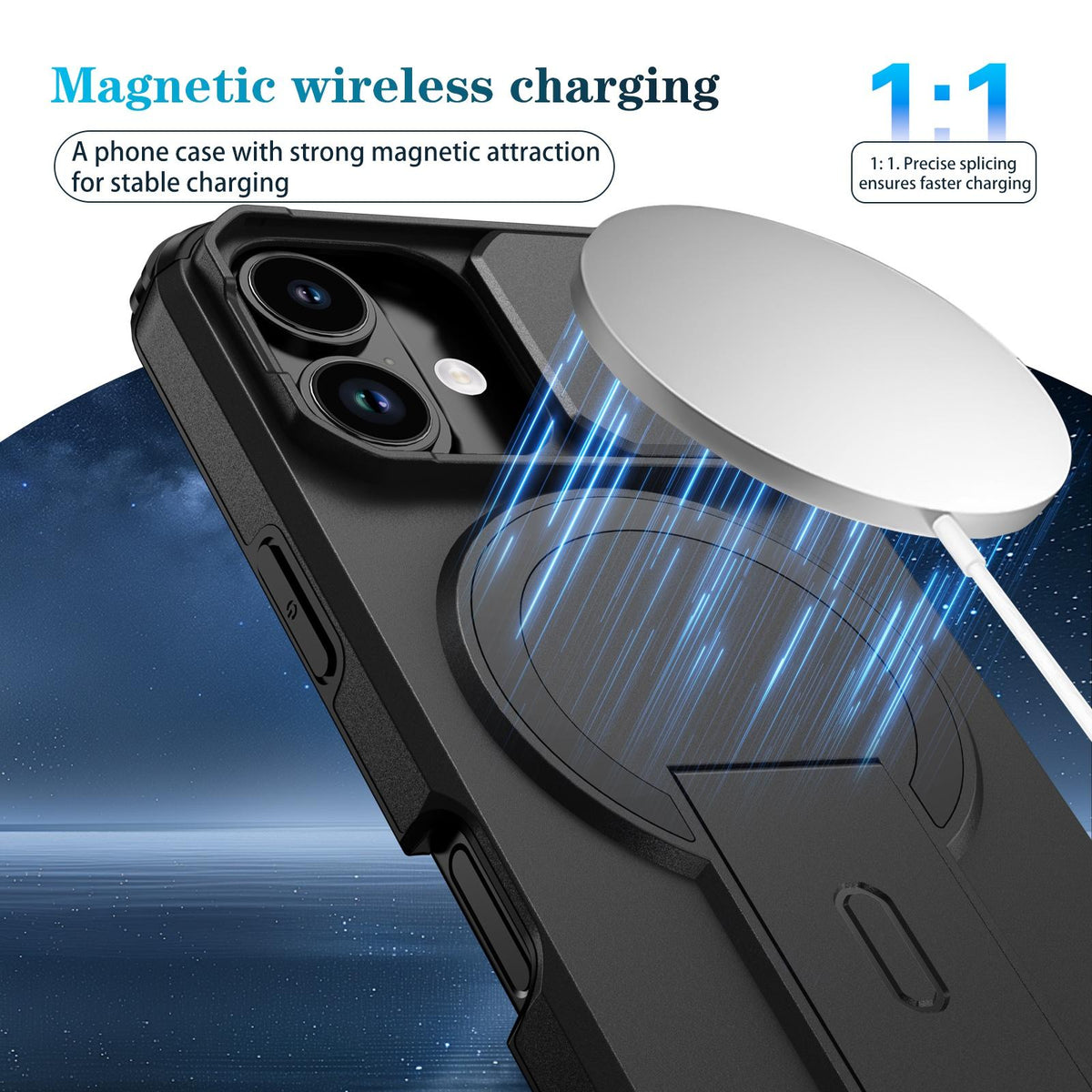 For iPhone 18 Sliding Camshield MagSafe Holder Phone Case - Black - EDA008742325C