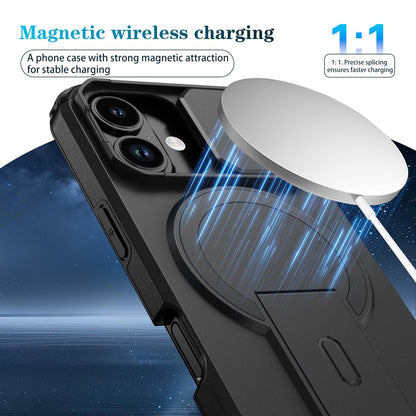 For iPhone 18 Sliding Camshield MagSafe Holder Phone Case - Black - EDA008742325C