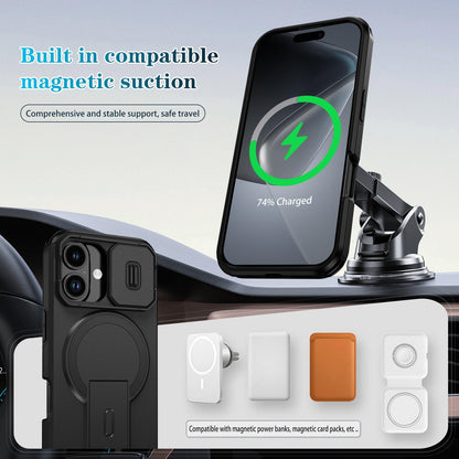 For iPhone 18 Sliding Camshield MagSafe Holder Phone Case - Black - EDA008742325C