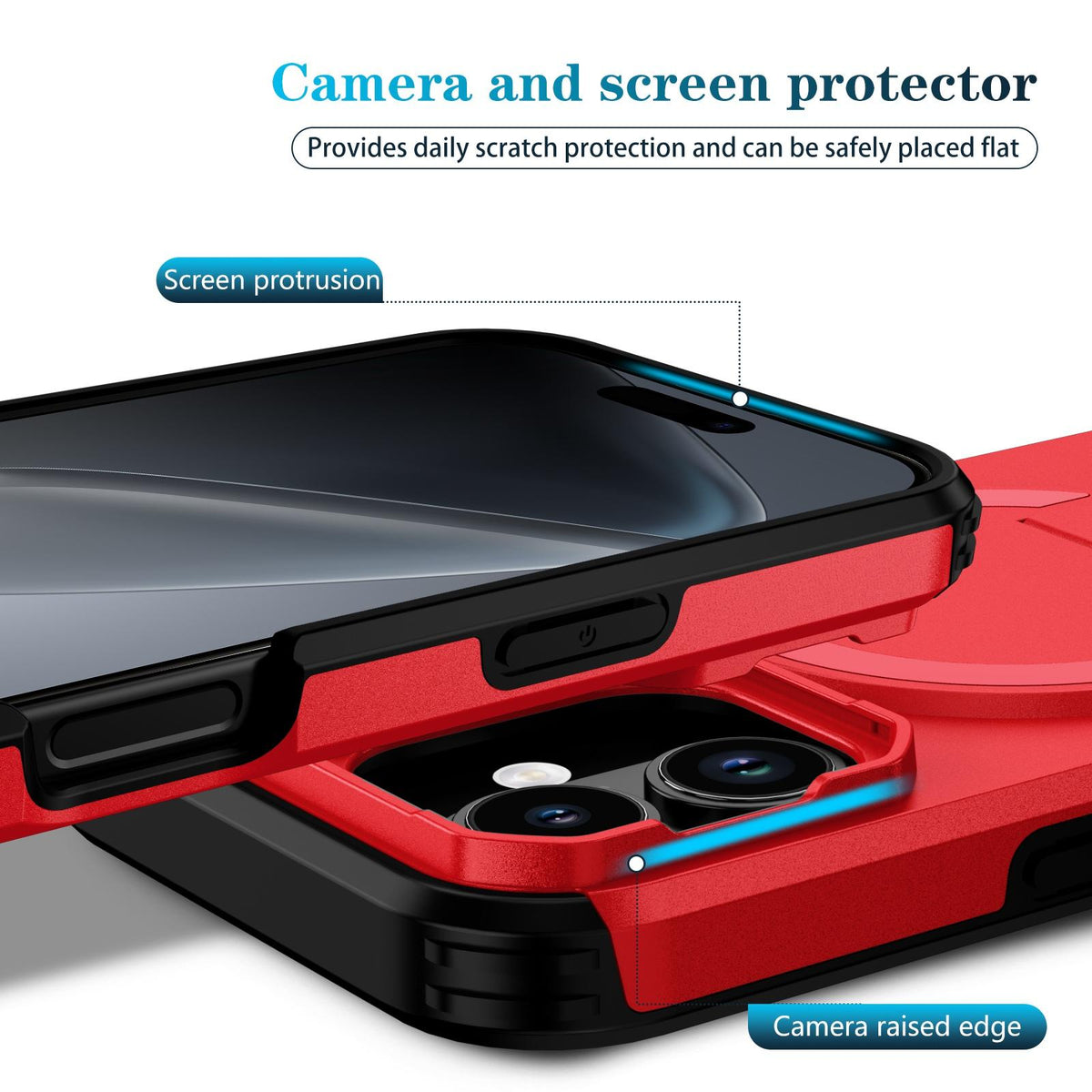 For iPhone 18 Sliding Camshield MagSafe Holder Phone Case - Red - EDA008742325D
