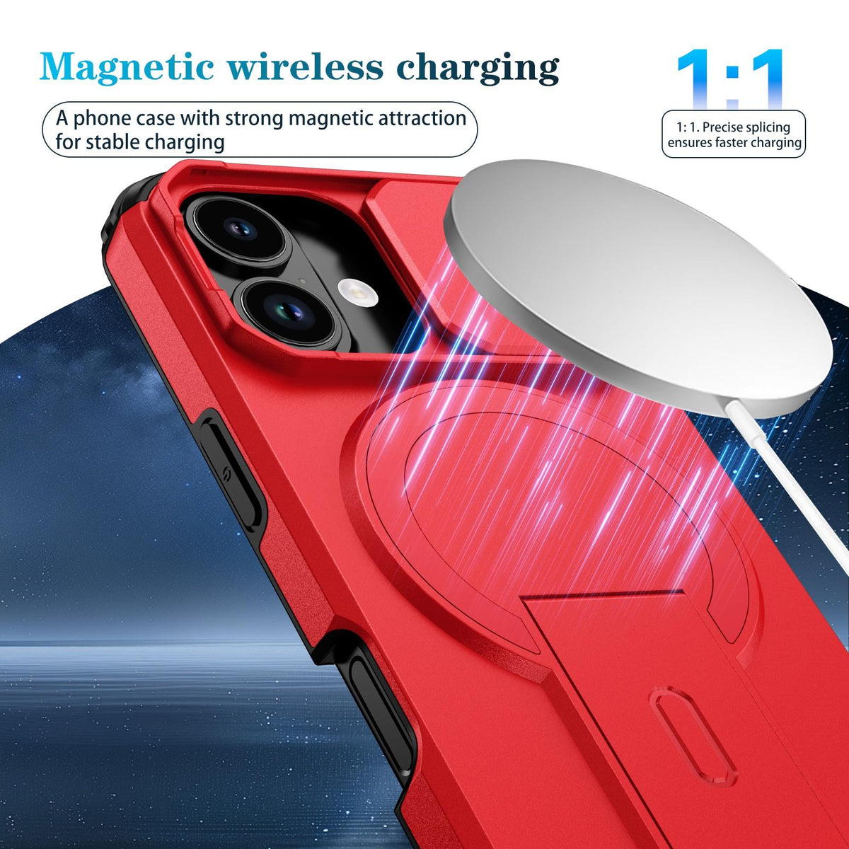 For iPhone 18 Sliding Camshield MagSafe Holder Phone Case - Red - EDA008742325D