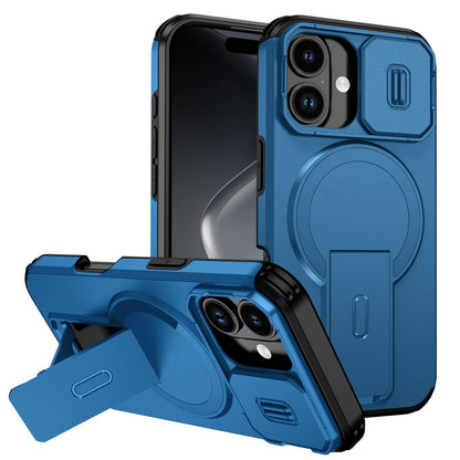 For iPhone 18 Sliding Camshield MagSafe Holder Phone Case - Blue - EDA008742325E