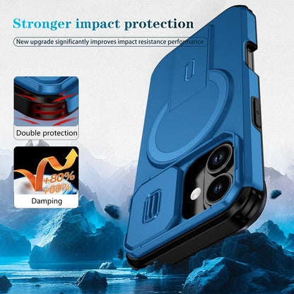For iPhone 18 Sliding Camshield MagSafe Holder Phone Case - Blue - EDA008742325E