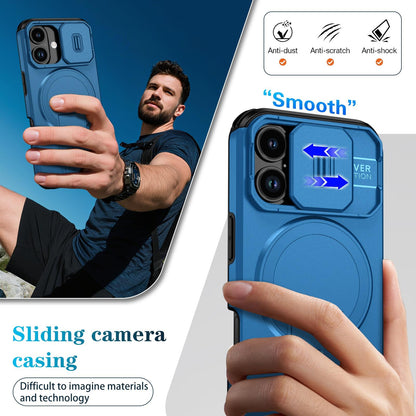 For iPhone 18 Sliding Camshield MagSafe Holder Phone Case - Blue - EDA008742325E
