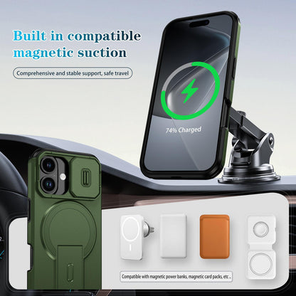 For iPhone 18 Sliding Camshield MagSafe Holder Phone Case - Green - EDA008742325F