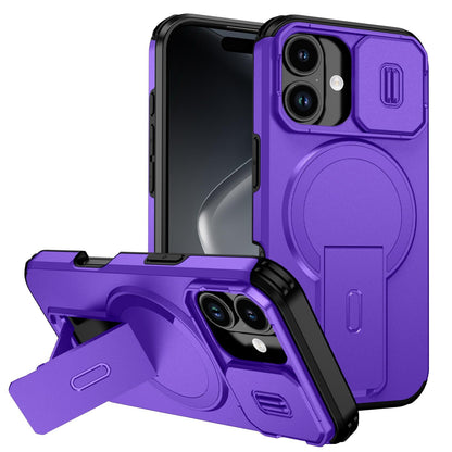 For iPhone 18 Sliding Camshield MagSafe Holder Phone Case - Purple - EDA008742325G