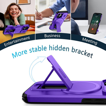 For iPhone 18 Sliding Camshield MagSafe Holder Phone Case - Purple - EDA008742325G