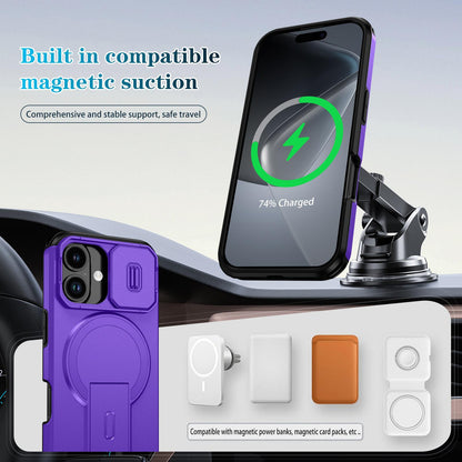 For iPhone 18 Sliding Camshield MagSafe Holder Phone Case - Purple - EDA008742325G