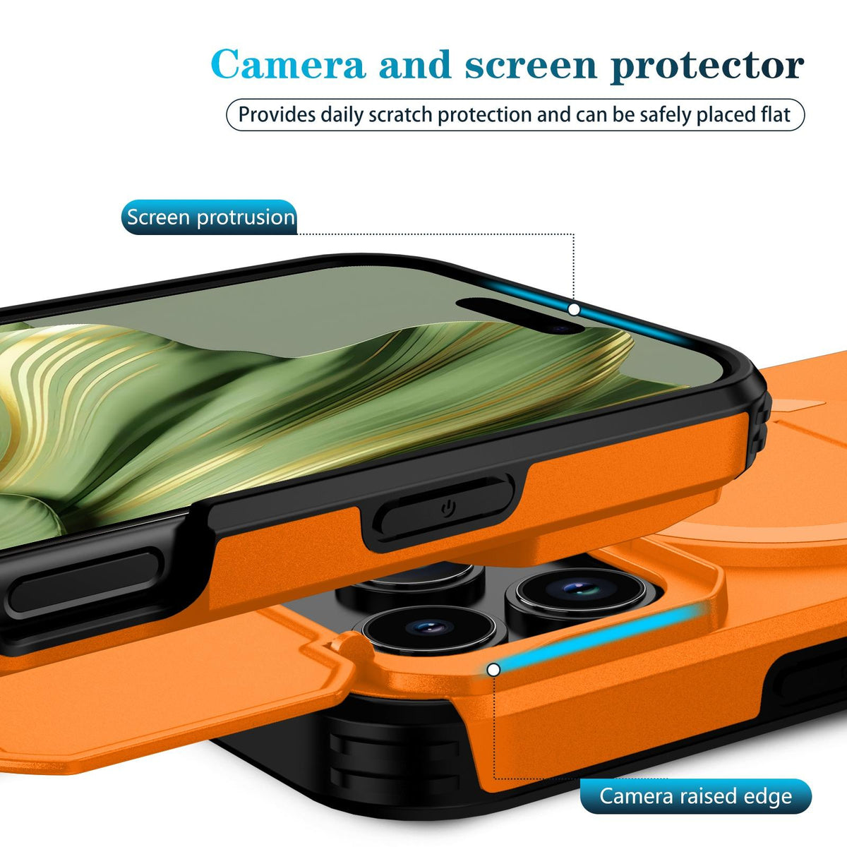 For iPhone 18 Pro Sliding Camshield MagSafe Holder Phone Case - Orange - EDA008742326A