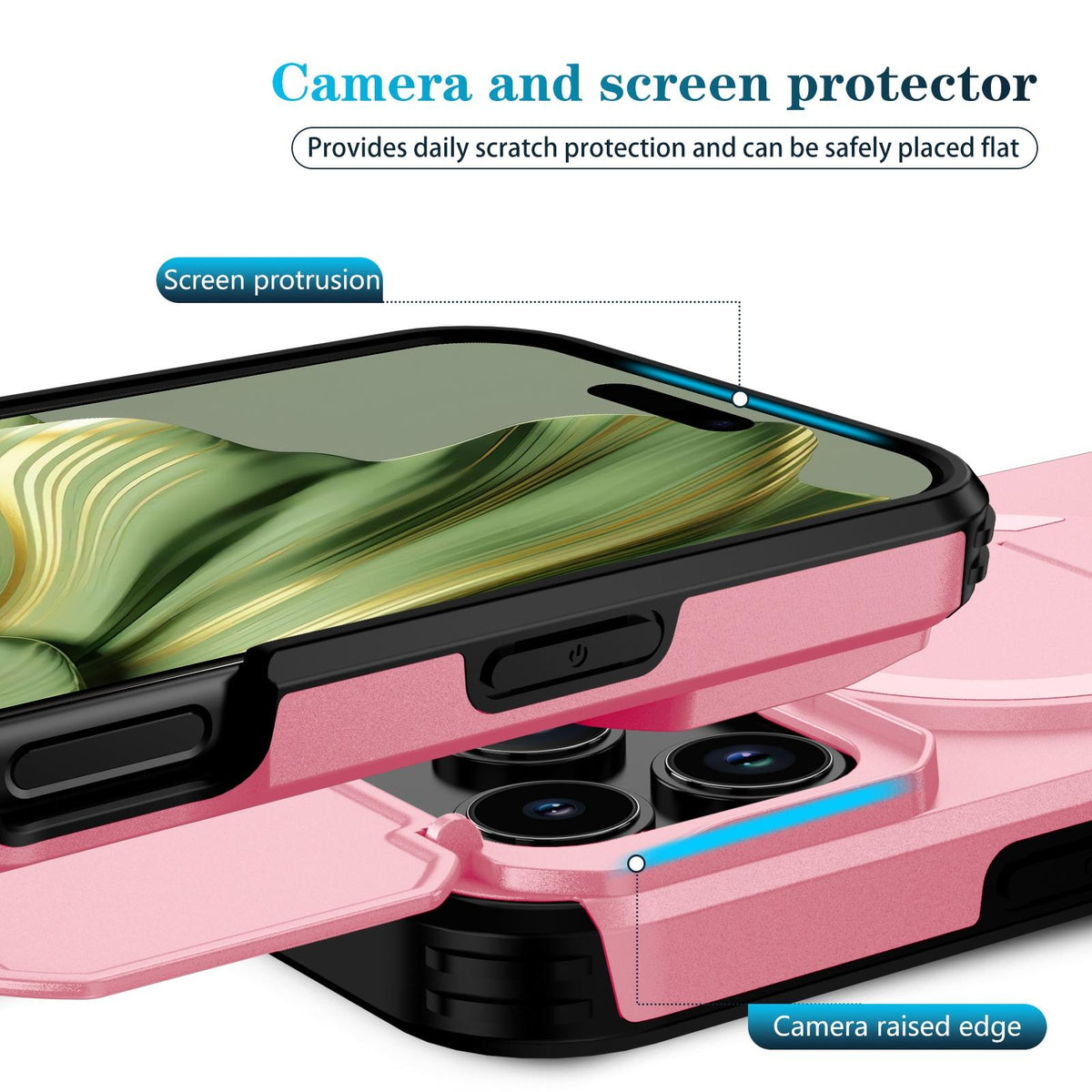 For iPhone 18 Pro Sliding Camshield MagSafe Holder Phone Case - Pink - EDA008742326B
