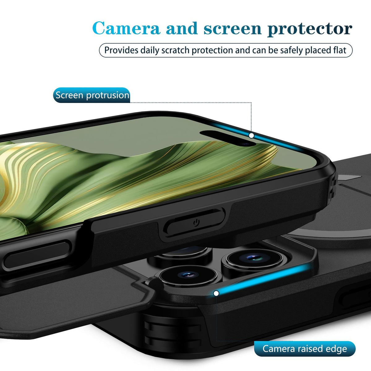 For iPhone 18 Pro Sliding Camshield MagSafe Holder Phone Case - Black - EDA008742326C
