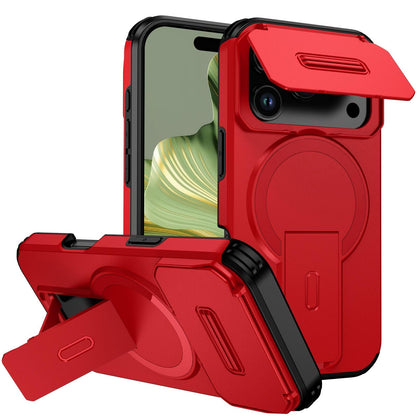 For iPhone 18 Pro Sliding Camshield MagSafe Holder Phone Case - Red - EDA008742326D