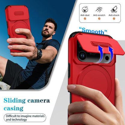 For iPhone 18 Pro Sliding Camshield MagSafe Holder Phone Case - Red - EDA008742326D