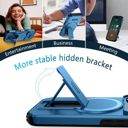 For iPhone 18 Pro Sliding Camshield MagSafe Holder Phone Case - Blue - EDA008742326E