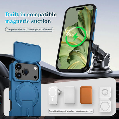 For iPhone 18 Pro Sliding Camshield MagSafe Holder Phone Case - Blue - EDA008742326E