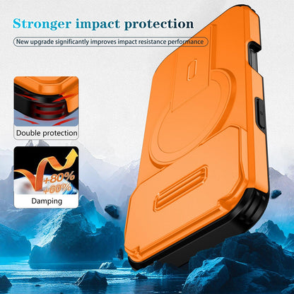 For iPhone 18 Pro Max Sliding Camshield MagSafe Holder Phone Case - Orange - EDA008742327A
