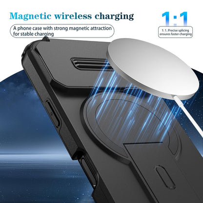 For iPhone 18 Pro Max Sliding Camshield MagSafe Holder Phone Case - Black - EDA008742327C