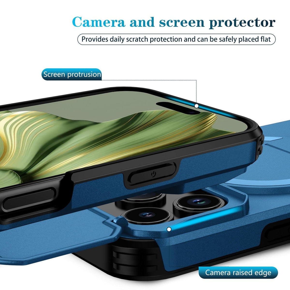 For iPhone 18 Pro Max Sliding Camshield MagSafe Holder Phone Case - Blue - EDA008742327E