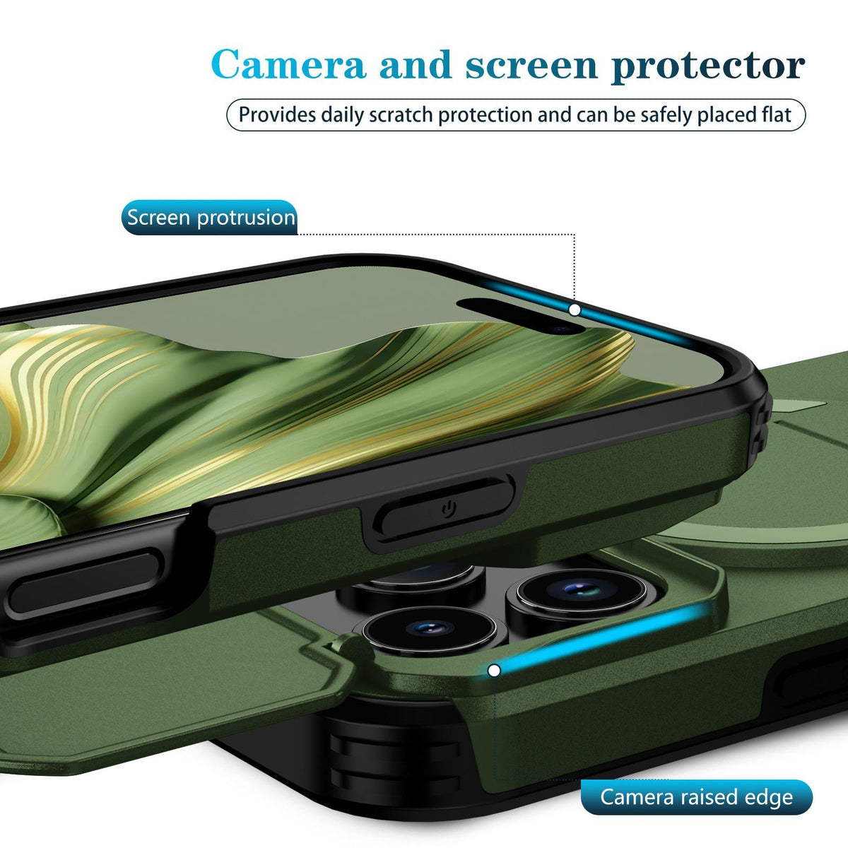 For iPhone 18 Pro Max Sliding Camshield MagSafe Holder Phone Case - Green - EDA008742327F