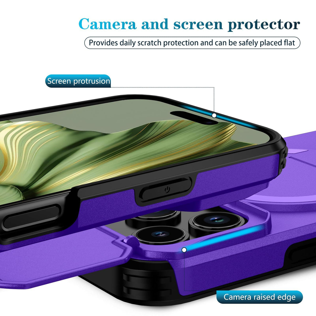 For iPhone 18 Pro Max Sliding Camshield MagSafe Holder Phone Case - Purple - EDA008742327G