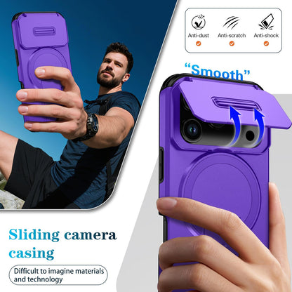 For iPhone 18 Pro Max Sliding Camshield MagSafe Holder Phone Case - Purple - EDA008742327G