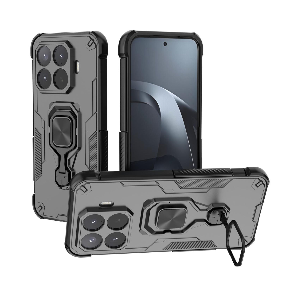 For Xiaomi 17T Pro 5G Metal Kickstand TPU Hybrid PC Phone Case - Black - EDA008746707A