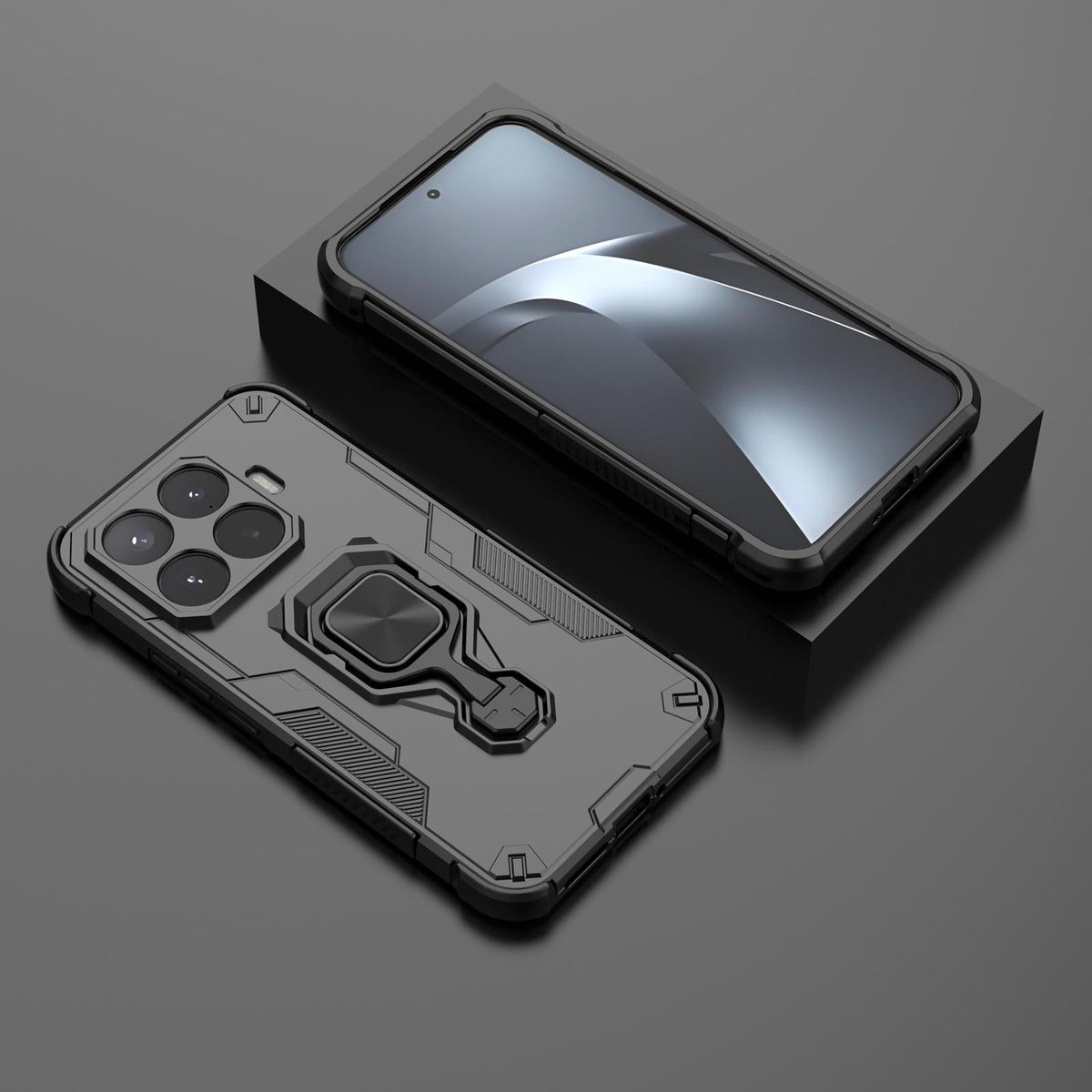 For Xiaomi 17T Pro 5G Metal Kickstand TPU Hybrid PC Phone Case - Black - EDA008746707A