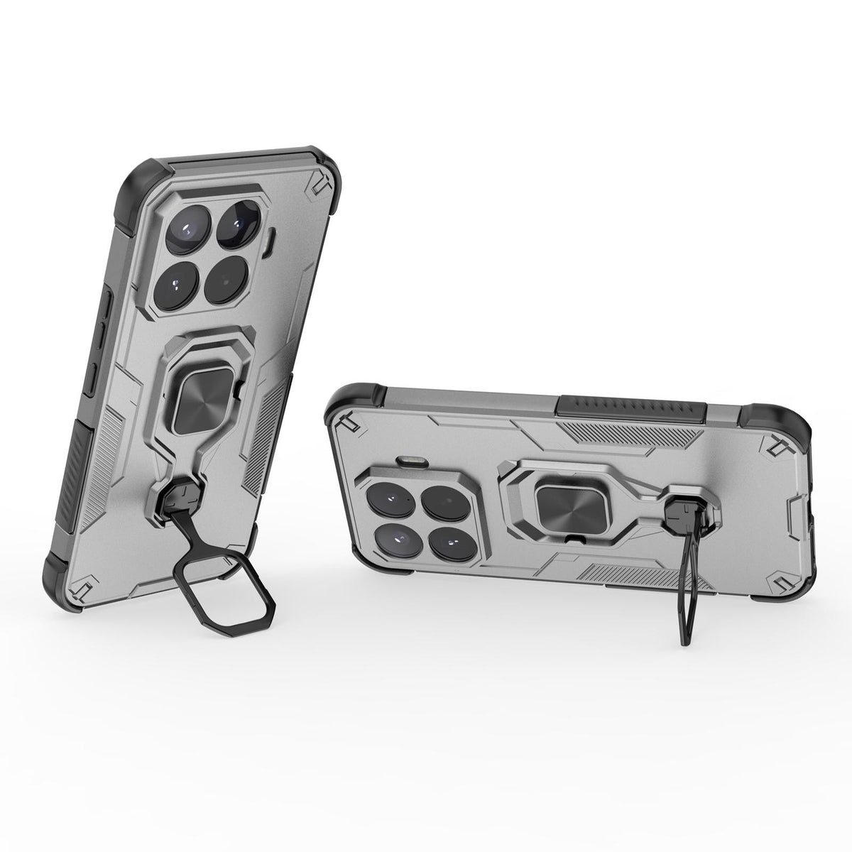 For Xiaomi 17T Pro 5G Metal Kickstand TPU Hybrid PC Phone Case - Grey - EDA008746707B