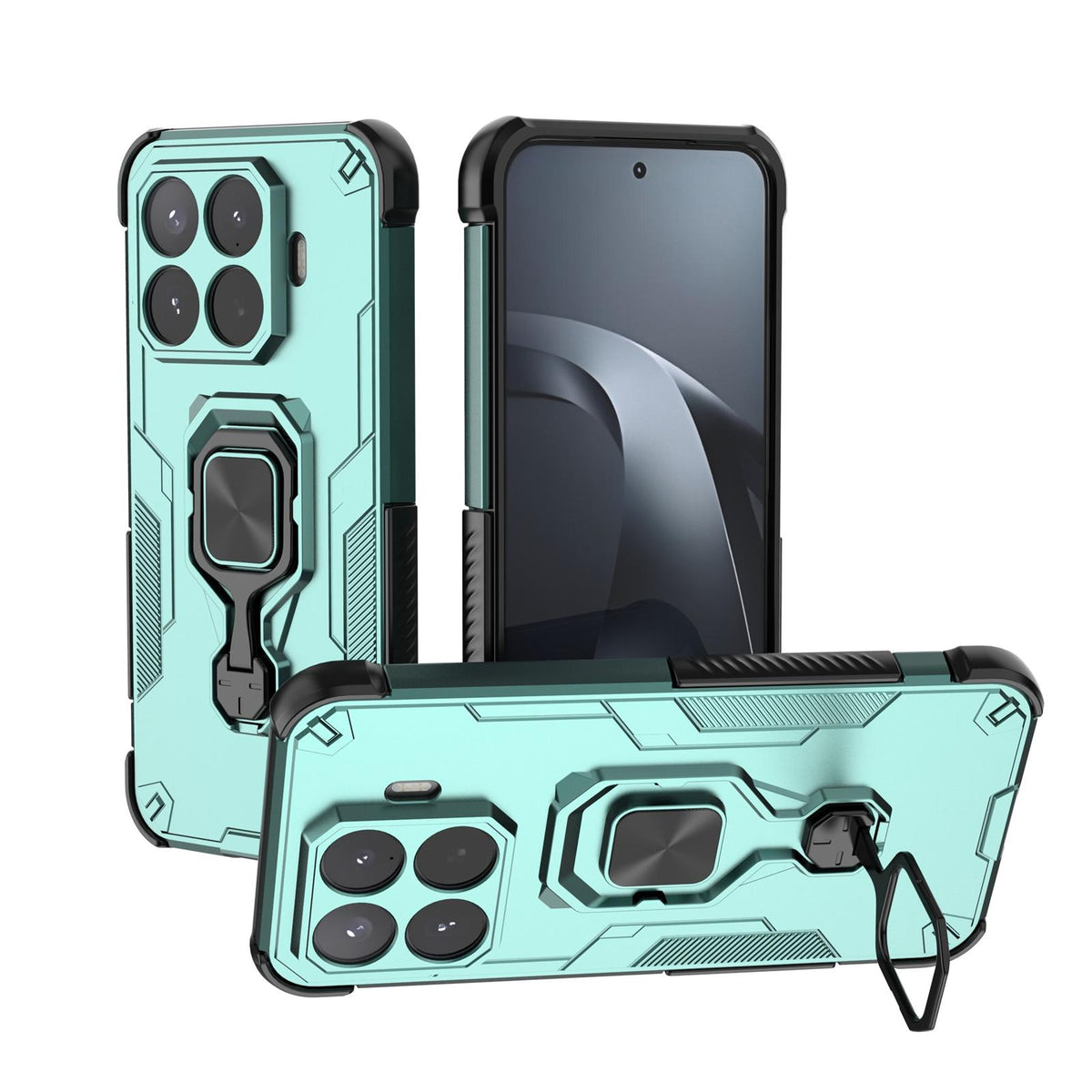 For Xiaomi 17T Pro 5G Metal Kickstand TPU Hybrid PC Phone Case - Green - EDA008746707D