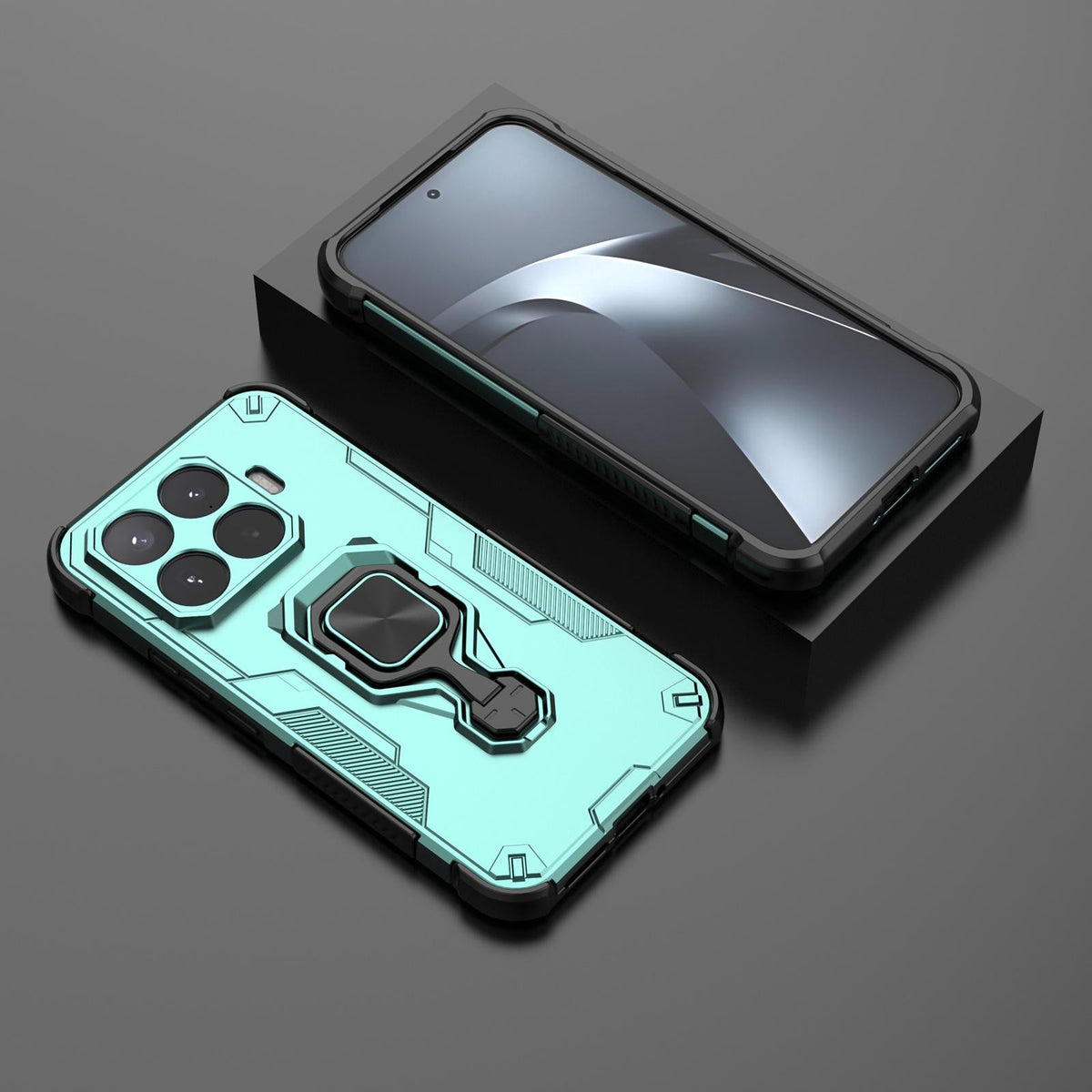 For Xiaomi 17T Pro 5G Metal Kickstand TPU Hybrid PC Phone Case - Green - EDA008746707D