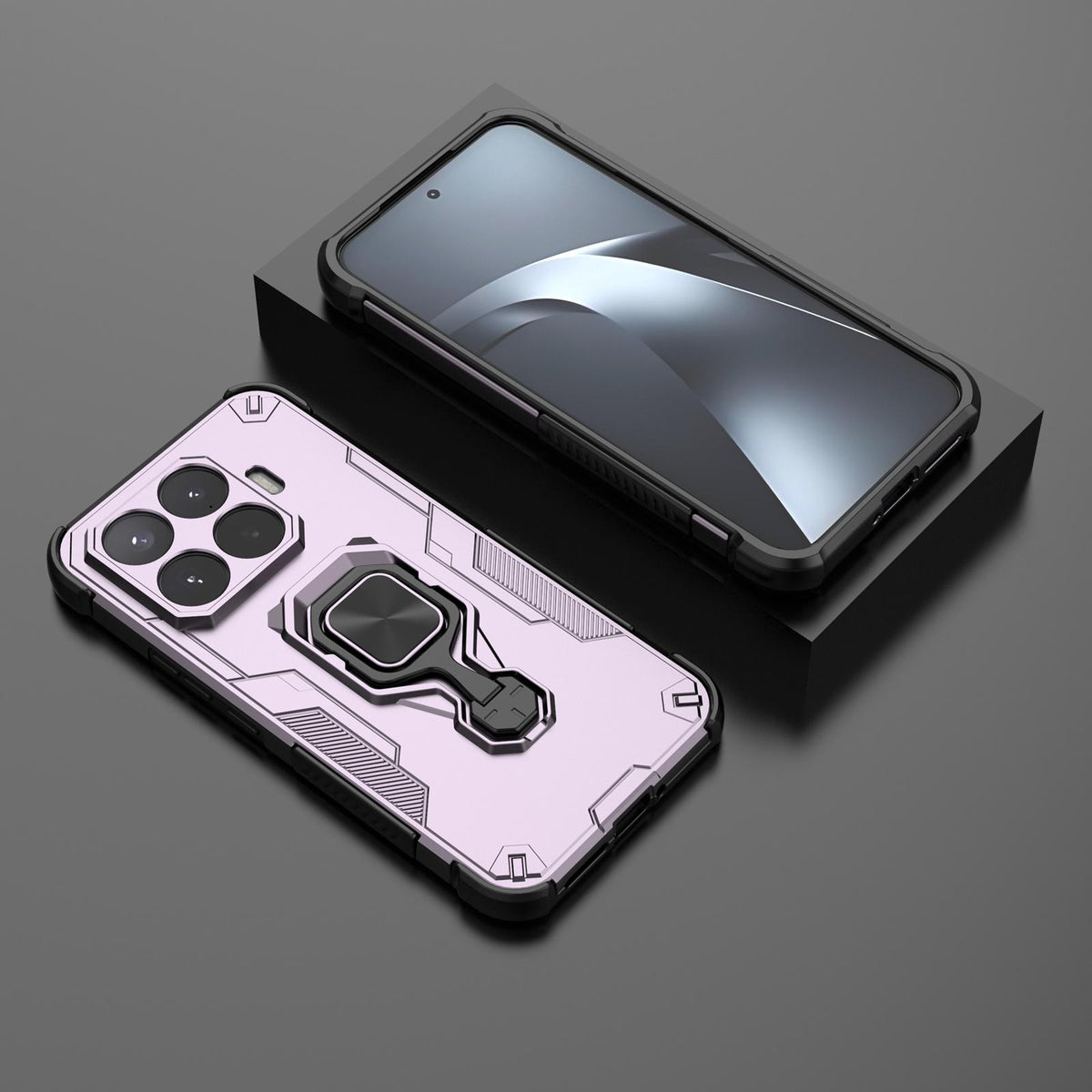 For Xiaomi 17T Pro 5G Metal Kickstand TPU Hybrid PC Phone Case - Purple - EDA008746707E