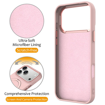 For iPhone 18 Pro Gen1.5 Pivot Ring Holder TPU Hybrid PC Phone Case(Pink)