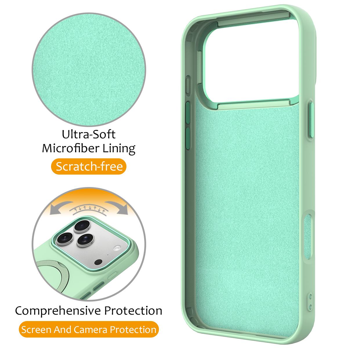 For iPhone 18 Pro Gen1.5 Pivot Ring Holder TPU Hybrid PC Phone Case(Green)
