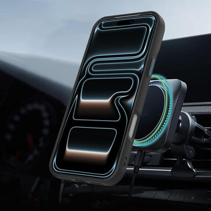 For iPhone 18 Pro Max Gen1.5 Pivot Ring Holder TPU Hybrid PC Phone Case(Black)