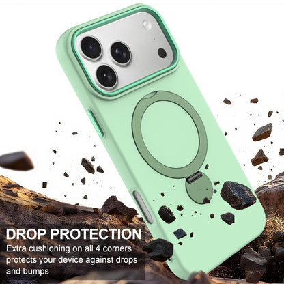For iPhone 18 Pro Max Gen1.5 Pivot Ring Holder TPU Hybrid PC Phone Case(Green)