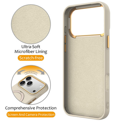 For iPhone 18 Pro Max Gen1.5 Pivot Ring Holder TPU Hybrid PC Phone Case(Apricot)