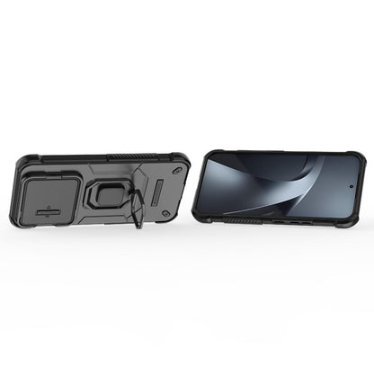 For Xiaomi 17T Pro 5G Sliding Camshield TPU + PC Shockproof Phone Case with Holder(Black)