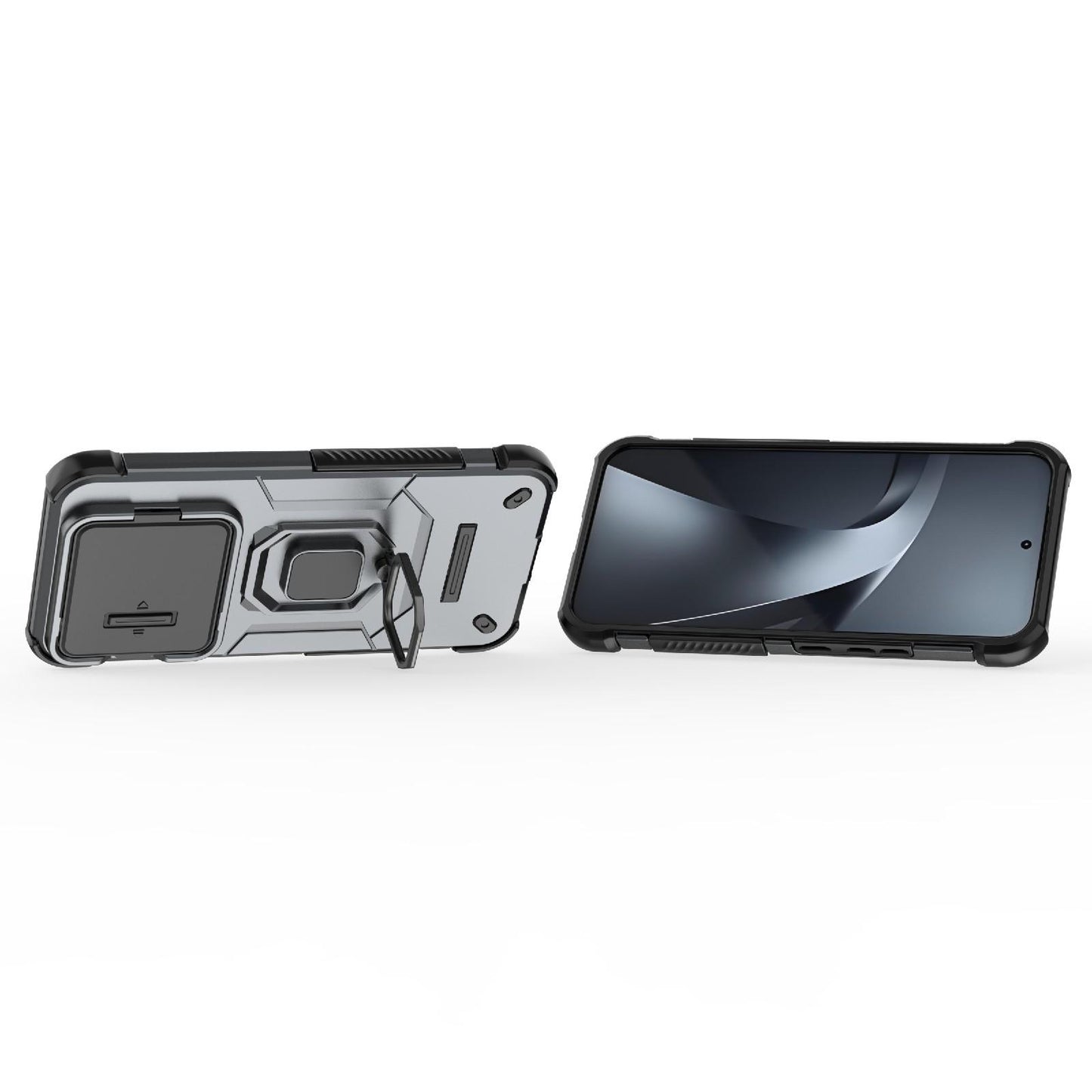 For Xiaomi 17T Pro 5G Sliding Camshield TPU + PC Shockproof Phone Case with Holder(Grey)