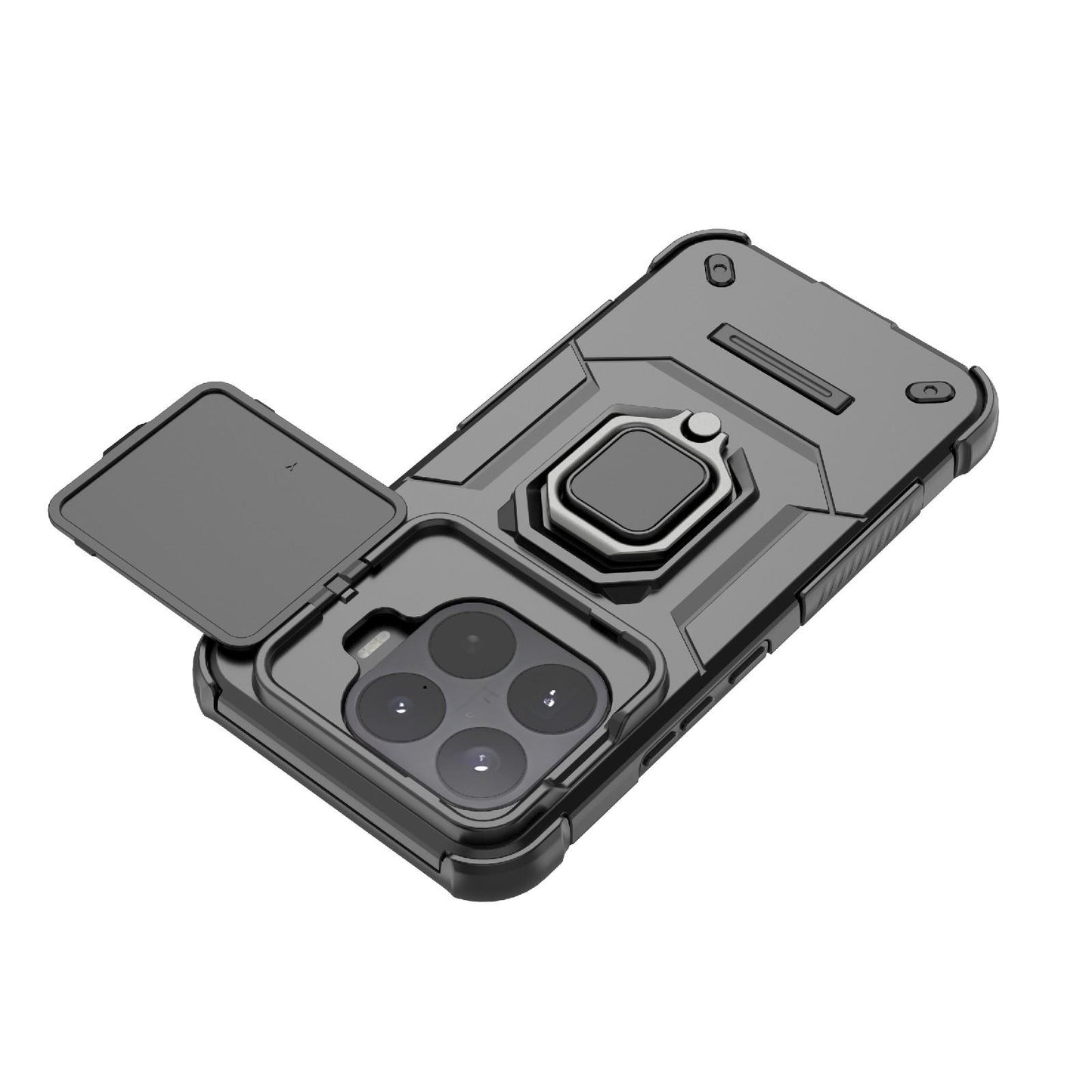 For Xiaomi 17T Pro 5G Sliding Camshield TPU + PC Shockproof Phone Case with Holder(Grey)