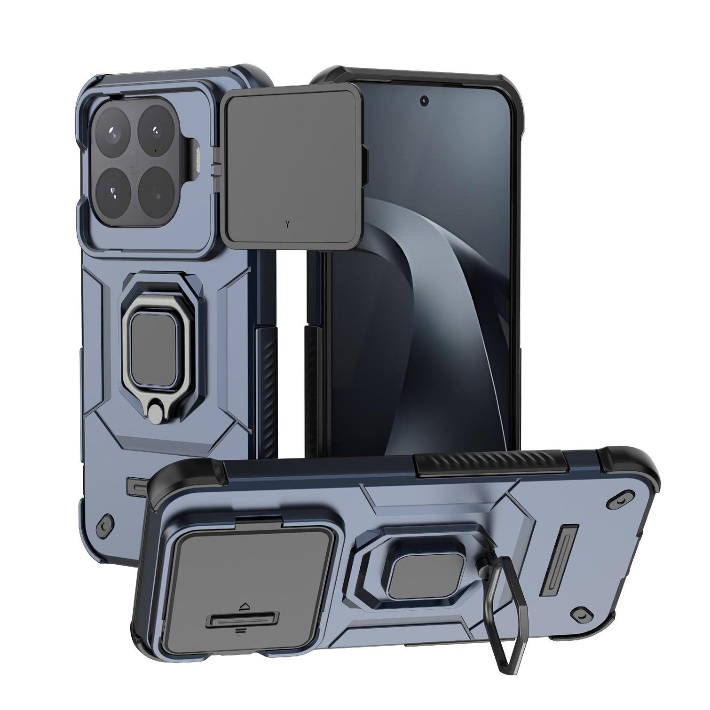 For Xiaomi 17T Pro 5G Sliding Camshield TPU + PC Shockproof Phone Case with Holder(Blue)