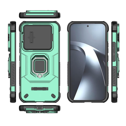 For Xiaomi 17T Pro 5G Sliding Camshield TPU + PC Shockproof Phone Case with Holder(Green)