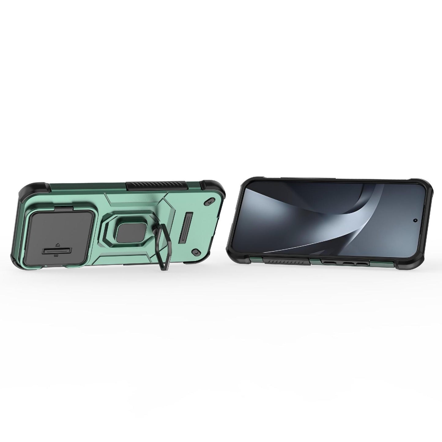 For Xiaomi 17T Pro 5G Sliding Camshield TPU + PC Shockproof Phone Case with Holder(Green)