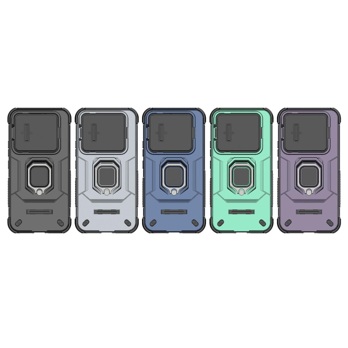For Xiaomi 17T Pro 5G Sliding Camshield TPU + PC Shockproof Phone Case with Holder(Green)