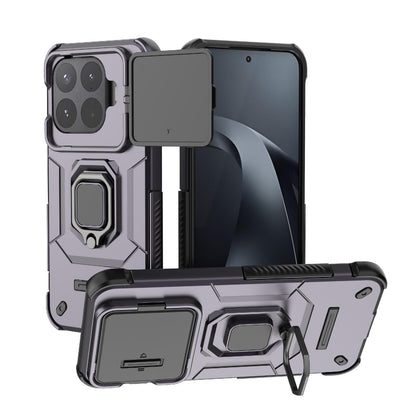 For Xiaomi 17T Pro 5G Sliding Camshield TPU + PC Shockproof Phone Case with Holder(Purple)